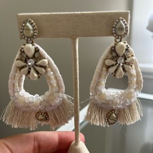 Stella & Dot White Chandelier Earrings